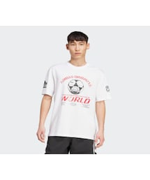 adidas | 90年代のサッカー グラフィック半袖Tシャツ(トップス)