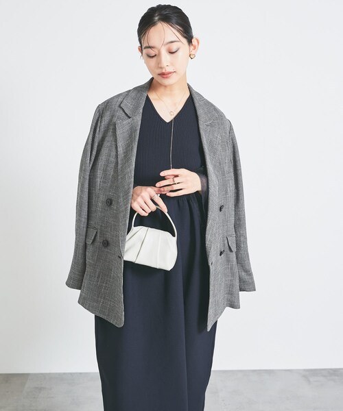 URBAN RESEARCH ROSSO（アーバンリサーチロッソ）の「カラミダブルジャケット（テーラードジャケット・レディース・black×off/beige×off・36/38）」の18枚目の写真