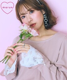 nissen | 大きいサイズ  レースデザイントップス　marun(Tシャツ/カットソー)