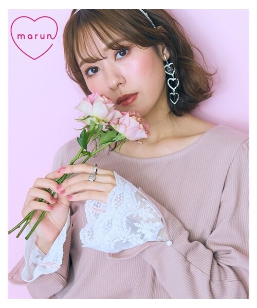 nissen（ニッセン）の「大きいサイズ  レースデザイントップス　marun（Tシャツ/カットソー・レディース・アイボリー/ラベンダー/黒/グレー・L/LL/3L/4L/5L/6L/8L/10L）」の3枚目の写真