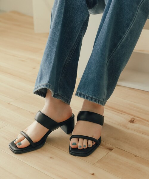 SENSE OF PLACE by URBAN RESEARCH（センスオブプレイスバイアーバンリサーチ）の「ダブルバンドサンダル（サンダル・レディース・BLACK/IVORY/LIME YEL・S/M/L）」の4枚目の写真