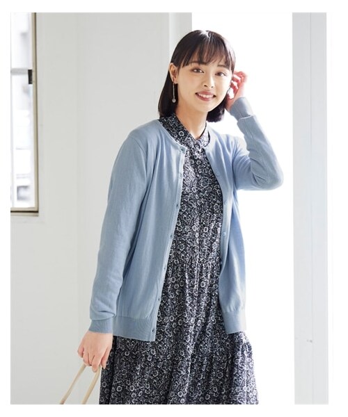 nissen（ニッセン）の「大きいサイズ綿100％洗濯機で洗えるカーディガンアンサンブル対応（カーディガン/ボレロ・レディース・ネイビー/杢チャコールグレー/ミルキーオレンジ/アッシュブルー・L/LL/3L/4L/5L/6L/8L/10L）」の19枚目の写真