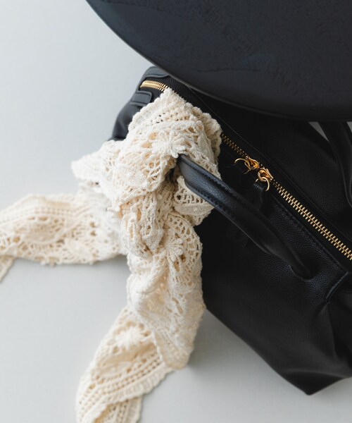 RODE SKO（ロデスコ）の「レースニットバブーシュカ（バンダナ/スカーフ・レディース・OFF/DARK BROWN・one）」の6枚目の写真