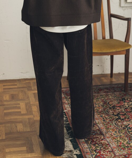 SENSE OF PLACE by URBAN RESEARCH（センスオブプレイスバイアーバンリサーチ）の「フロッキーワイドデニム（デニムパンツ・メンズ・BROWN/OLIVE・M/L）」の9枚目の写真
