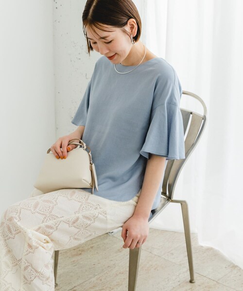 URBAN RESEARCH ROSSO（アーバンリサーチロッソ）の「F by ROSSO　リネンフレアスリーブブラウス（シャツ/ブラウス・レディース・BLUE/PINK/L/GRAY/BLACK・FREE）」の22枚目の写真