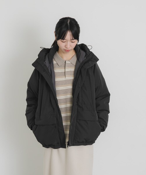 EKAL（エカル）の「『UR TECH』中綿フードジャケット（その他アウター・レディース・ダークブラウン/チャコール・one）」の6枚目の写真