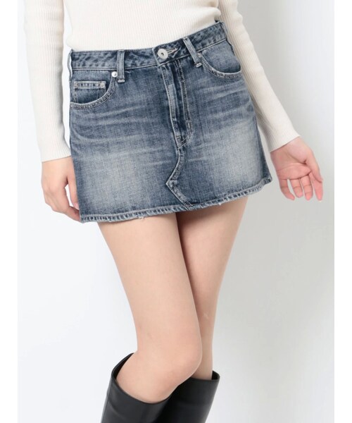 GYDA（ジェイダ）の「ウォッシュスカートライクSPT（デニムパンツ・レディース・ブラック/アイスブルー/インディゴ・XS/S/M）」の6枚目の写真