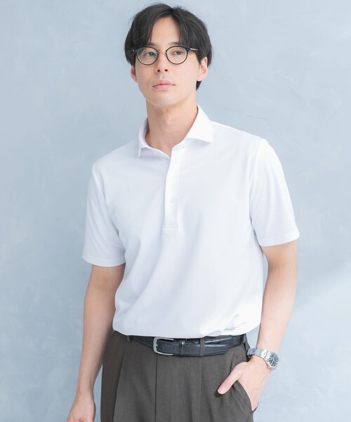 URBAN RESEARCH DOORS(アーバンリサーチドアーズ)の「LIFE STYLE TAILOR トリコットセミワイド半袖プルオーバー無地(シャツ/ブラウス・メンズ・WHITE/NAVY・M/L/XL)」の5枚目の写真