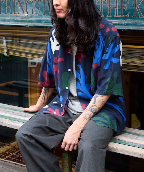 【mando/マンド】off black(leaf print)