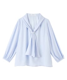 nissen | 小さいサイズ　アクセサリー付き９分袖リボンブラウス　低身長さん・小柄女性(シャツ/ブラウス)