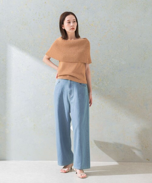 URBAN RESEARCH ROSSO（アーバンリサーチロッソ）の「ドライタッチオフショルダーニット（ニット/セーター・レディース・L/BEIGE/CAMEL/BLACK・FREE）」の19枚目の写真