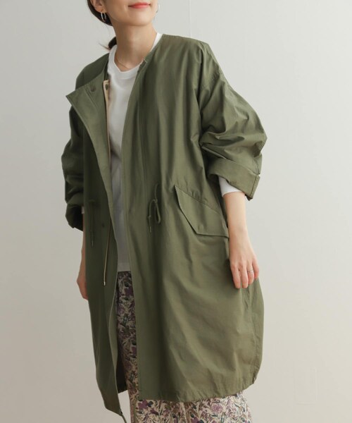 URBAN RESEARCH DOORS（アーバンリサーチドアーズ）の「3WAYノーカラーモッズコート（モッズコート・レディース・KHK×BEG/NAVY×NAVY・M）」の6枚目の写真