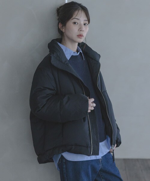 URBAN RESEARCH Sonny Label（アーバンリサーチサニーレーベル）の「ダブルジップスタンドダウンジャケット（その他アウター・レディース・ブラック/ライトグレー/チャコール・Free）」の6枚目の写真