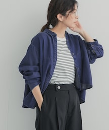 URBAN RESEARCH DOORS | デニム切替ショート丈シャツ(シャツ/ブラウス)