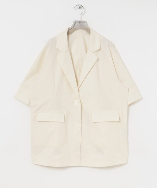 URBAN RESEARCH（アーバンリサーチ）の「コットンハーフスリーブジャケット（テーラードジャケット・レディース・IVORY/BLACK・FREE）」の11枚目の写真