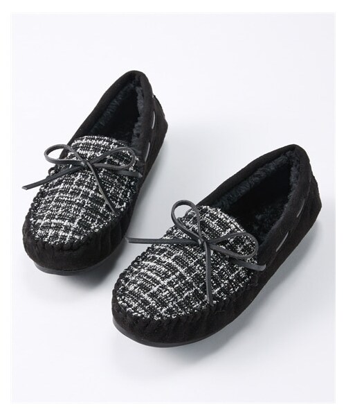 nissen（ニッセン）の「エコファーリボンモカシンシューズ（ワイズ３Ｅ）（バレエシューズ・メンズ・黒/ベージュ/オーク/キャメル/スモーキーグリーン/ネイビー/スモーキーライラック/アイボリー×ツイード調/ライトグレー/黒×ツイード調・SS=21.0~21.5cm/S=22.0~22.5cm/M=23.0~23.5cm/L=23.5~24.0cm/LL=24.5~25.0cm/3L=25.0~25.5cm）」の22枚目の写真