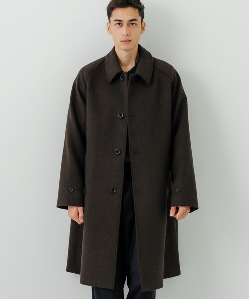 URBAN RESEARCH（アーバンリサーチ）の「WOOL BAL COLLAR COAT（ステンカラーコート・メンズ・KHAKI/BROWN/NAVY/BROWN CH・S/M/L）」の10枚目の写真