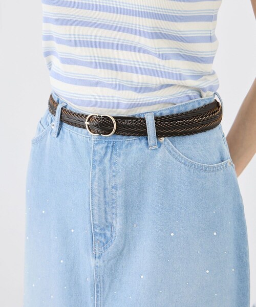 ROPE' PICNIC(ロペピクニック)の「22mmボンデッドレザーファイバーメッシュベルト(ベルト・レディース・ブラック/キナリ/ブラウン・F)」の6枚目の写真