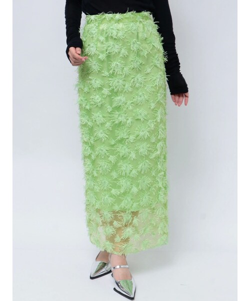 MERCURYDUO（マーキュリーデュオ）の「【OUNNOUN】モチーフレースチュールタイトスカート（その他・レディース・ホワイト/ブラック/ミントグリーン・S/M）」の16枚目の写真