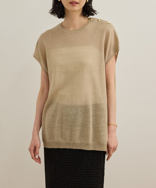 ROPE'（ロペ）の「ラミー フレンチスリーブプルオーバー/サマーニット（ニット/セーター・レディース・ベージュ/ネイビー/ブルー・F）」の17枚目の写真