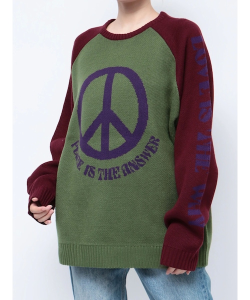 jouetie（ジュエティ）の「ジャカードラグランニット（ニット/セーター・レディース・アイボリー/カーキ/グレー・M）」の9枚目の写真