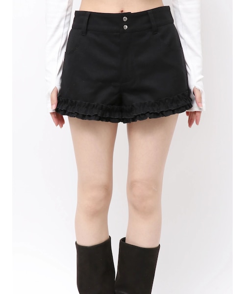 EMODA（エモダ）の「ヘムフリルショートパンツ（その他パンツ・レディース・グレー/ブラック/ブラウン・S/M）」の2枚目の写真