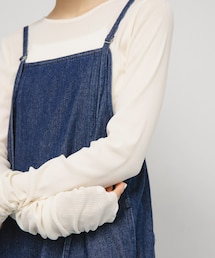 KBF | シアーベロアシャーリングスリーブトップス(Tシャツ/カットソー)