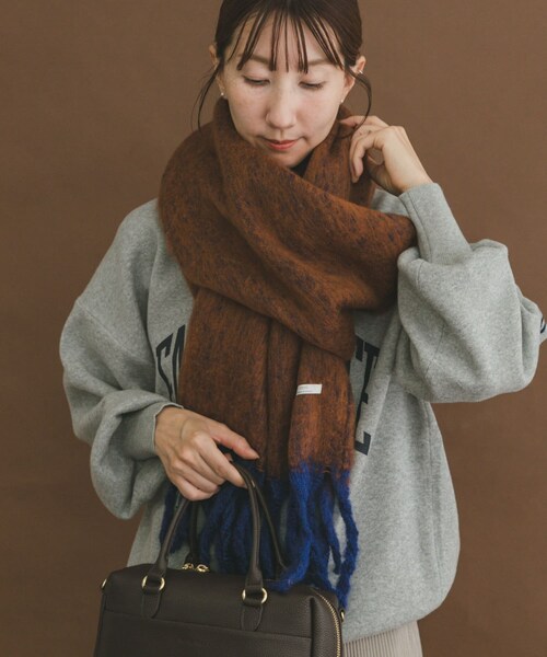 ITEMS URBANRESEARCH（アイテムズ アーバンリサーチ）の「ソフトブークレストール（マフラー・レディース・GRY/BRN/MNT・-）」の15枚目の写真