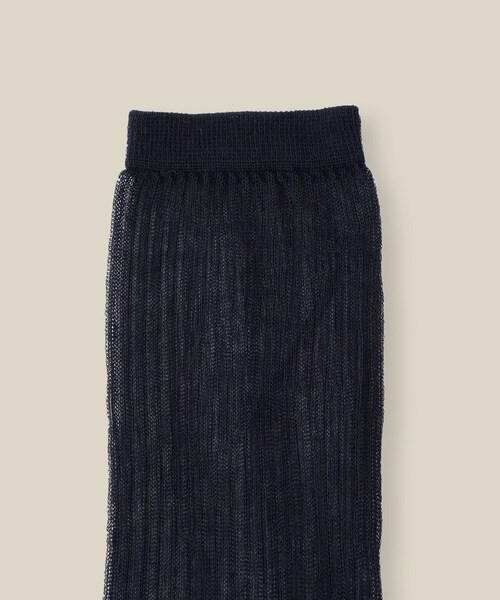 ROPE'（ロペ）の「リブシアーソックス（ソックス/靴下・レディース・ライトグレー/オフホワイト/ネイビー・F）」の5枚目の写真