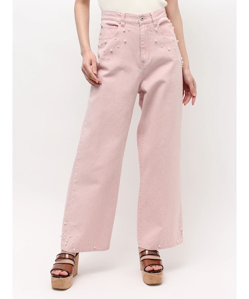 MERCURYDUO（マーキュリーデュオ）の「パールデニムパンツ（デニムパンツ・レディース・ピンク/ブルー/アイスブルー・S/M）」の2枚目の写真