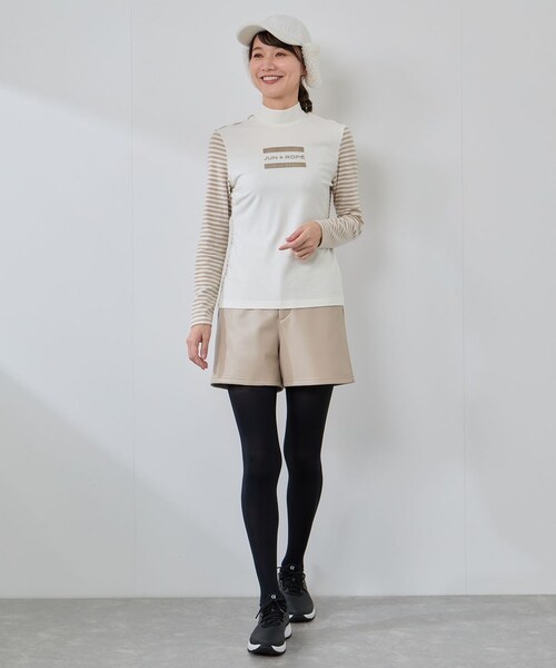 ROPE'（ロペ）の「レザーライクショートパンツ/Oggi掲載（その他パンツ・レディース・ブラック/ベージュ・L/M/S）」の12枚目の写真