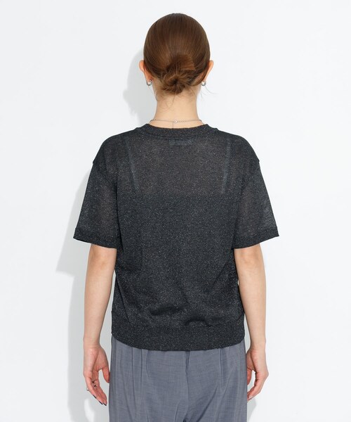 URBAN RESEARCH Sonny Label（アーバンリサーチサニーレーベル）の「シアーラメニットTシャツ（ニット/セーター・レディース・グレー/バター/ブラック・FREE）」の5枚目の写真