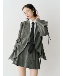jouetie | ギャザーリボンジャケットミニワンピース【セットアップ対応】(テーラードジャケット)