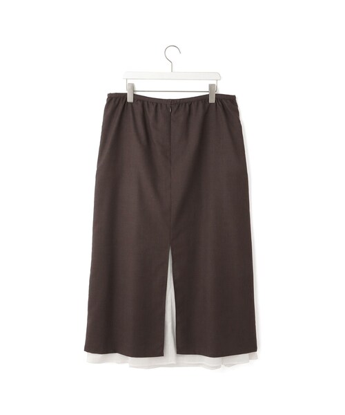 ADAM ET ROPE'(アダムエロペ)の「【JANE SMITH(ジェーンスミス)】WASHABLE WOOL TROPICAL LAYERED SKIRT(スカート・レディース・ブラウン・36)」の3枚目の写真