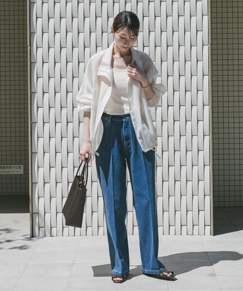 ITEMS URBANRESEARCH(アイテムズ アーバンリサーチ)の「シアースタンドブルゾン(ブルゾン・レディース・MILK/BLU/GRY・Free)」の9枚目の写真