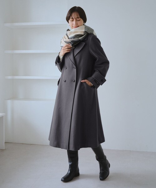 ROPE' PICNIC（ロペピクニック）の「JAPAN FABRIC ダブルチェスターコート/一部WEB限定カラー（チェスターコート・レディース・ブラック/グレー/グレー系/ベージュ系・F）」の17枚目の写真