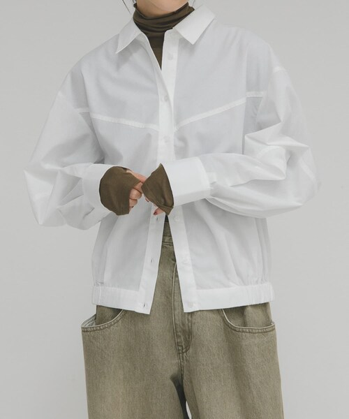 KBF（ケイビーエフ）の「コクーンフォルムシャツ（シャツ/ブラウス・レディース・OFF/BLUEst/CHARCOALst・One）」の15枚目の写真