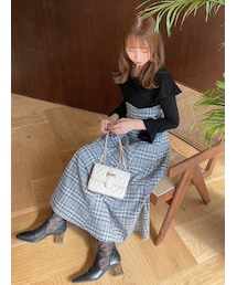 dazzlin | ビッグカラーチェックコルセットワンピース(ワンピース)