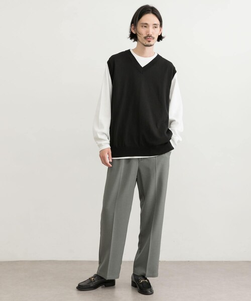 URBAN RESEARCH（アーバンリサーチ）の「ハイゲージVネックベスト（ベスト・メンズ・OFF/BLACK/S/GREEN・M/L）」の12枚目の写真