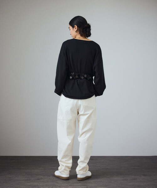 ADAM ET ROPE'(アダムエロペ)の「【J'aDoRe限定】【extreme cashmere(エクストリーム・カシミア)】rain(ベルト・レディース・ネイビー・F)」の5枚目の写真