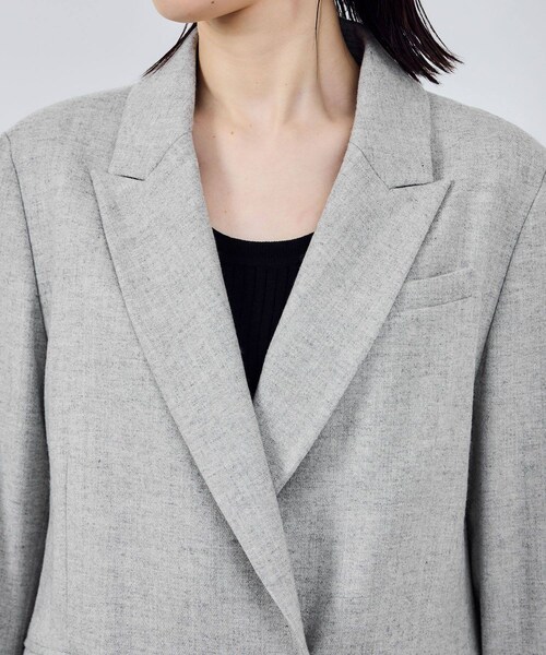 ROPE'（ロペ）の「ウールフランネルセミダブルジャケット/セットアップ対応（テーラードジャケット・レディース・ライトグレー/ダークブラウン・36/38）」の18枚目の写真