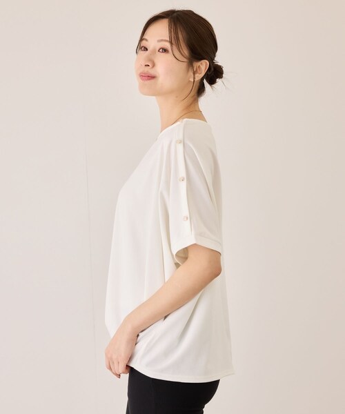 Jayro（ジャイロ）の「金釦裾タックプルオーバー（Tシャツ/カットソー・レディース・ブラック/ホワイト/グリーン/ブルー・M）」の14枚目の写真