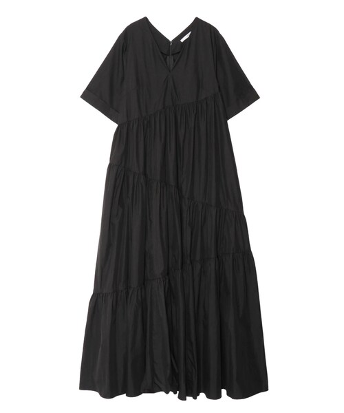 ティアードタイプライターワンピース TIERED TYPEWRITER OP Amiur（エミレ）の「typewriter belt tiered ops（ワンピース