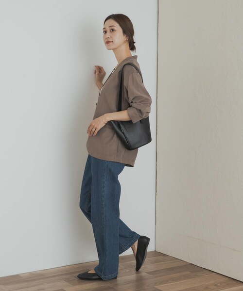 URBAN RESEARCH DOORS（アーバンリサーチドアーズ）の「ノーカラージャケット（ノーカラージャケット・レディース・GREIGE/BLACK・M）」の20枚目の写真