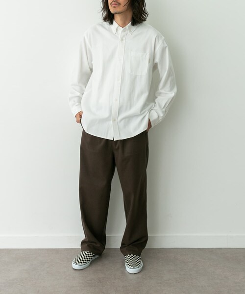 URBAN RESEARCH Sonny Label（アーバンリサーチサニーレーベル）の「シャギーオックスボタンダウンシャツ（シャツ/ブラウス・メンズ・オフ/グレー/ネイビー/グレーチェック・M/L/XL）」の9枚目の写真