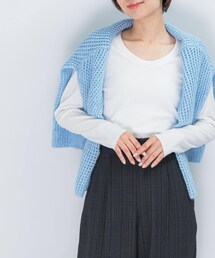 URBAN RESEARCH ROSSO | Uネックリブプルオーバー(Tシャツ/カットソー)