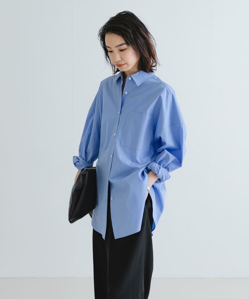 URBAN RESEARCH(アーバンリサーチ)の「ブロードオーバーシャツ(Tシャツ/カットソー・レディース・L.BLUE/OFF・FREE/Free)」の16枚目の写真