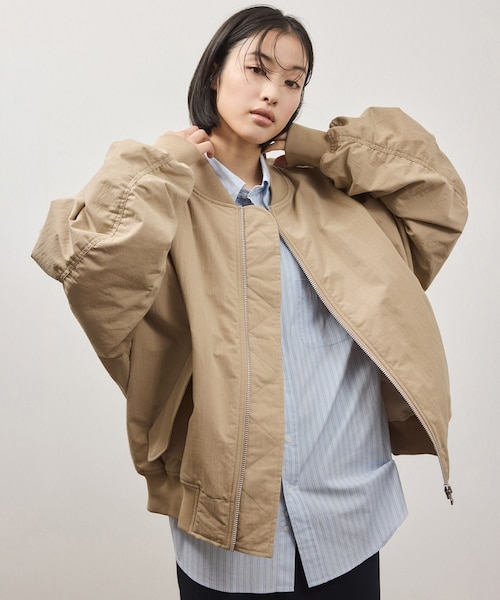 ADAM ET ROPE'（アダムエロペ）の「【PROVOKE for ADAM ET ROPE' 】別注 MA-1（MA-1・レディース・オフホワイト/ベージュ/ベージュ系/ネイビー・F）」の5枚目の写真