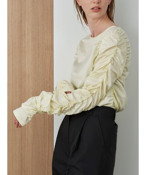 トップス ELENDEEK SHIRRING CREW NECK CS ELENDEEK（エレンディーク）の「SHIRRING CREW NECK CS（Tシャツ