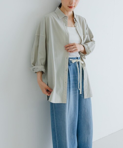 URBAN RESEARCH（アーバンリサーチ）の「new basic　ガーメントダイオーバーシャツ（シャツ/ブラウス・レディース・SAGE/PINK/IVORY・FREE）」の18枚目の写真